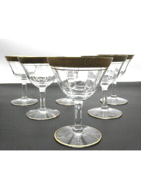 Rambler Rose by Tiffin-Franciscan Champagne Tall Sherbet  Stem 14196 Set of 6